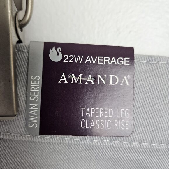 Gloria Vanderbilt Amanda PLUS 22W Gray Tapered Leg Soft Touch Jeans NWT - Picture 10 of 12